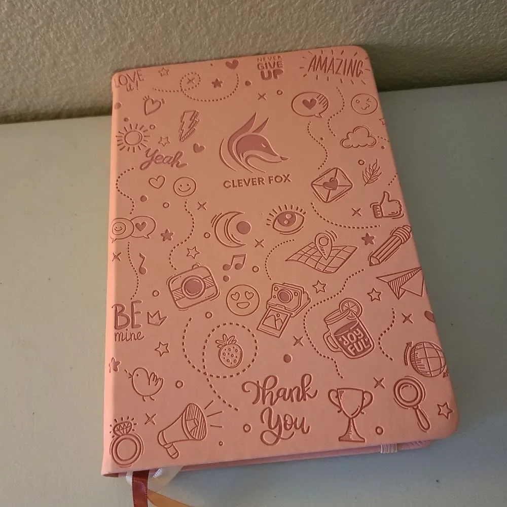 NWOT clever fox gratitude motivational uplifting blank journal book   b